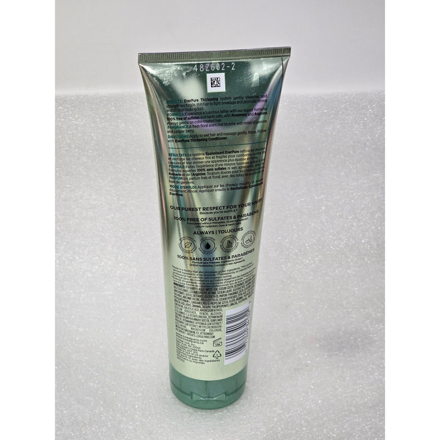 L'Oreal EverPure Sulfate-Free Thickening Shampoo 8.5 Oz Rosemary Arginine Vegan