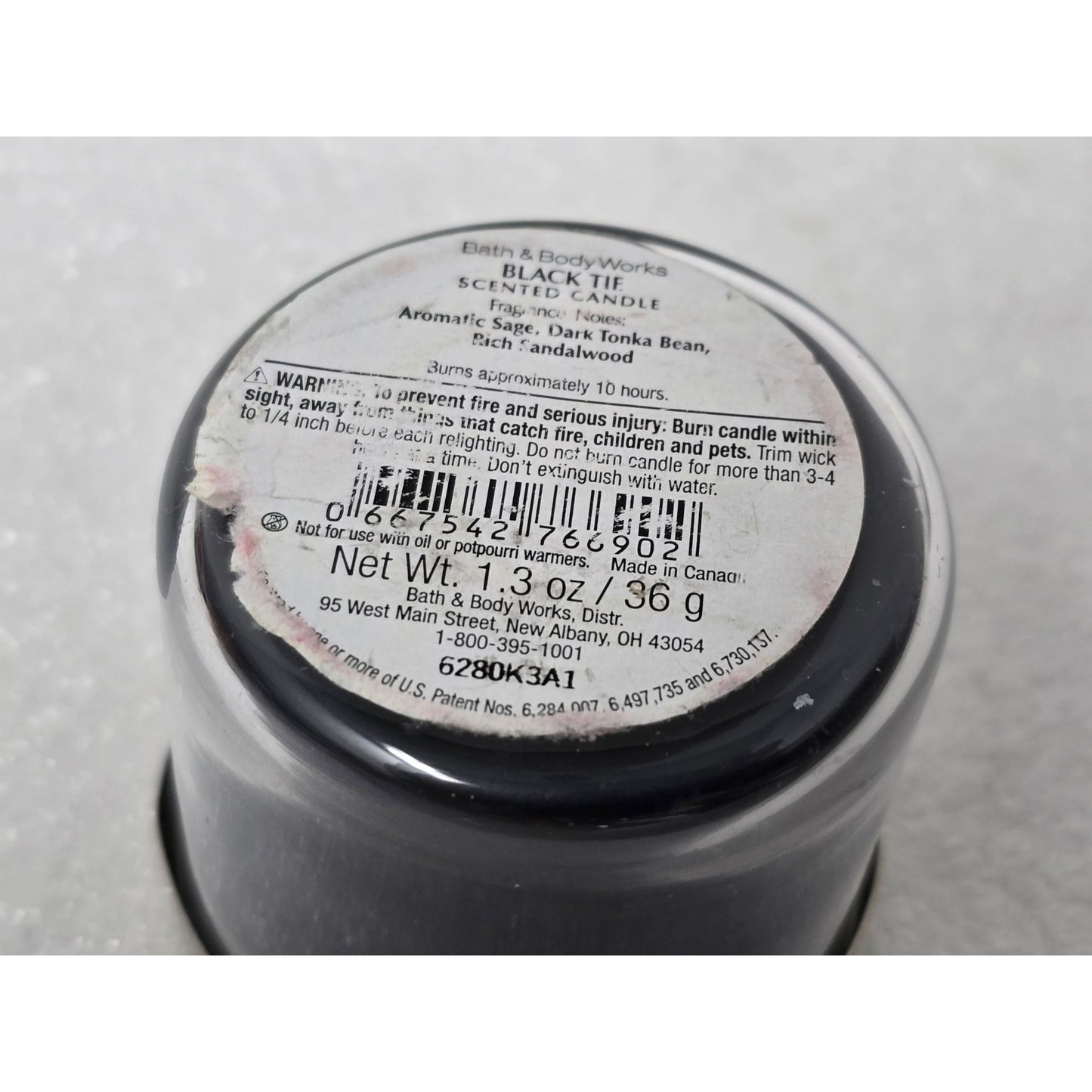 Bath & Body Works Black Tie Scented Candle 1.3 Oz Aromatic Sage & Sandalwood