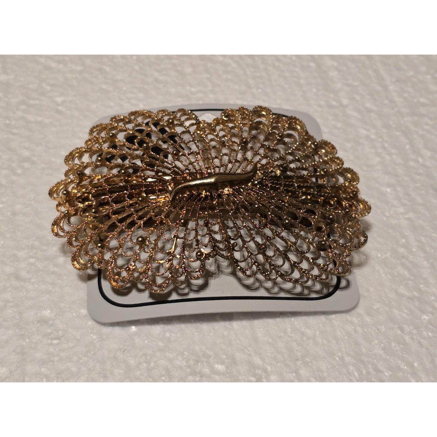 Vintage Gold-Tone Filigree Bow Hair Clip