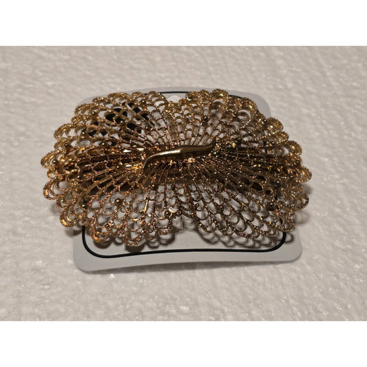 Vintage Gold-Tone Filigree Bow Hair Clip
