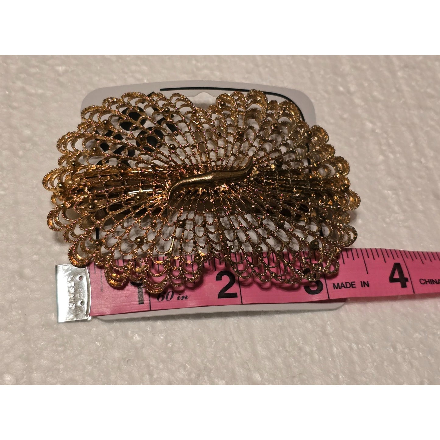 Vintage Gold-Tone Filigree Bow Hair Clip