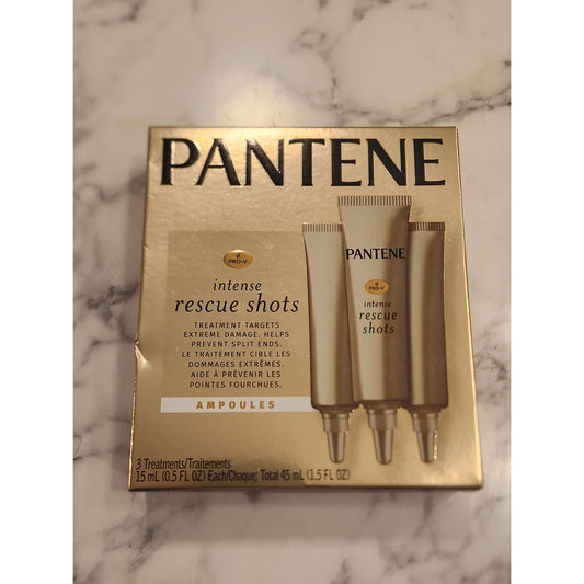 Pantene Pro-V Intense Rescue Shots Hair Treatment - 3 Ampoules 0.5 Fl Oz Each