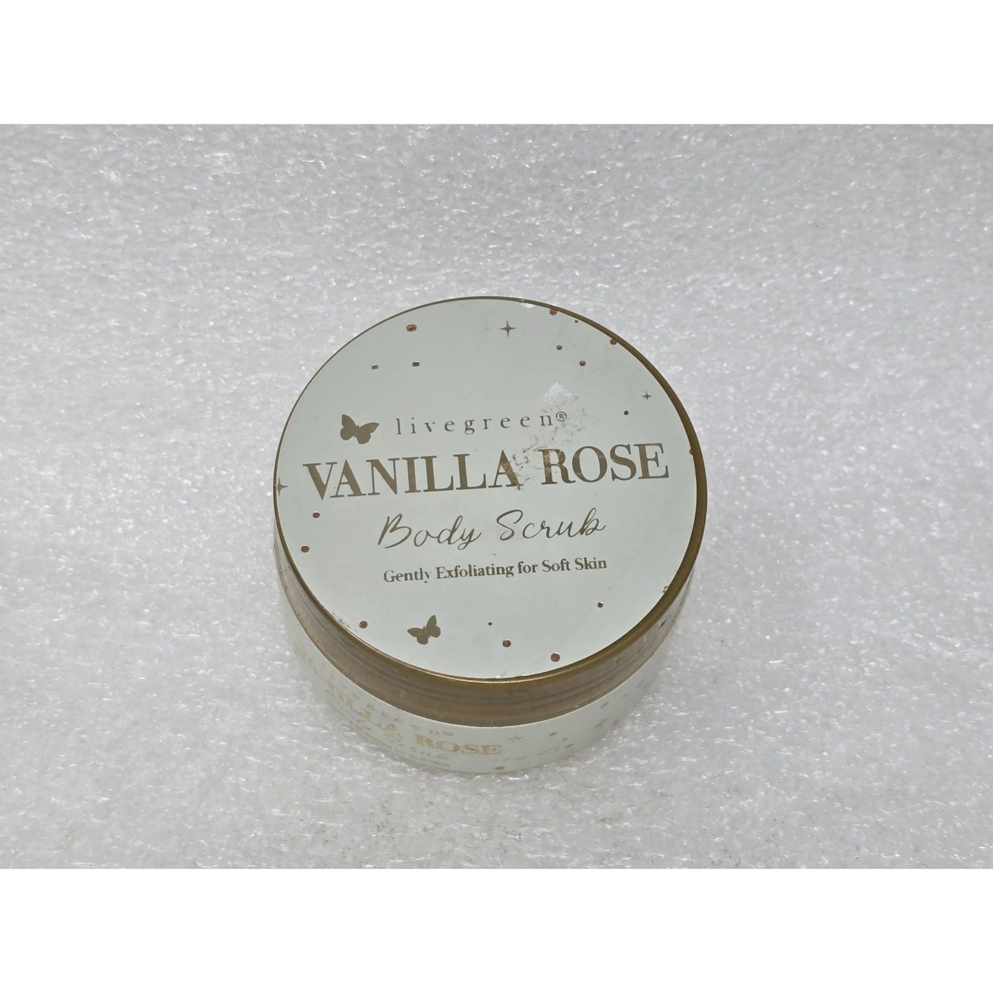Livegreen Vanilla Rose Body Scrub 3.5 Oz Gentle Exfoliating For Soft Skin