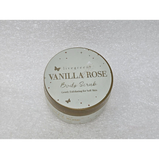Livegreen Vanilla Rose Body Scrub 3.5 Oz Gentle Exfoliating For Soft Skin