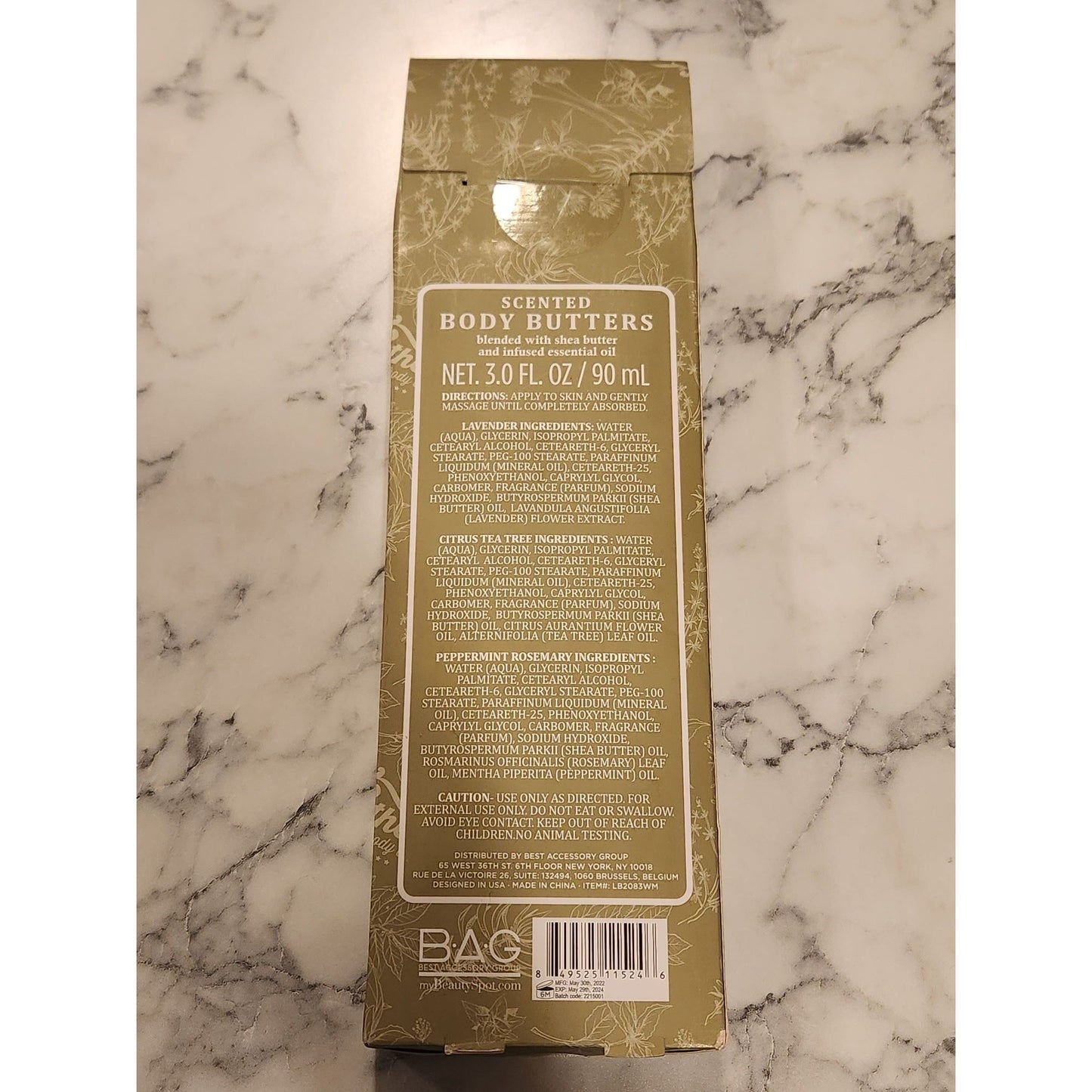 La Bella Provincia Scented Body Butter Trio Lavender Citrus Tea Tree Peppermint