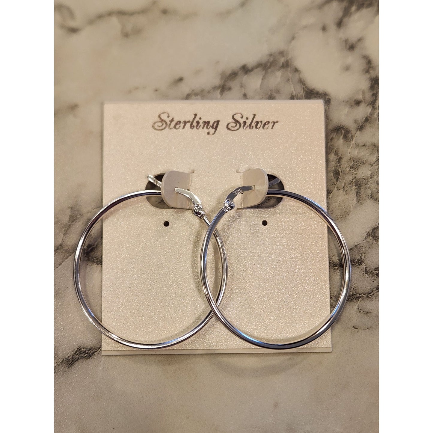 Sterling Silver Hoop Earrings Polished Finish Lightweight Stylish Jewelry Women