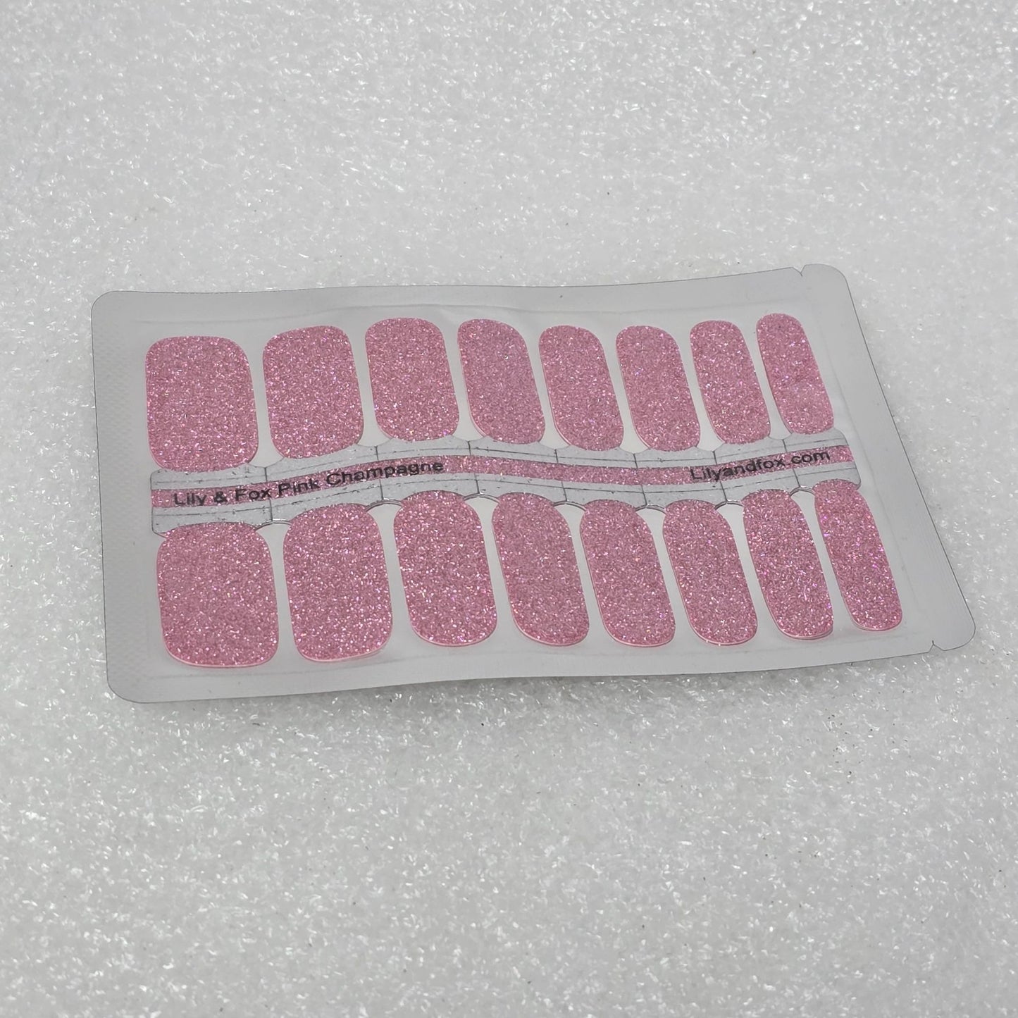 Lily & Fox Pink Champagne Glitter Nail Wraps