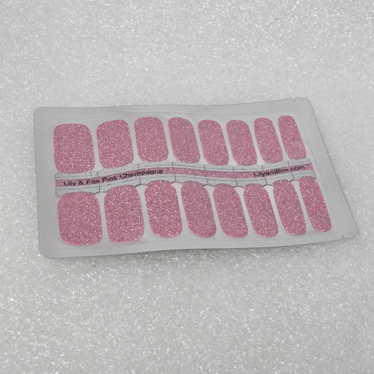 Lily & Fox Pink Champagne Glitter Nail Wraps