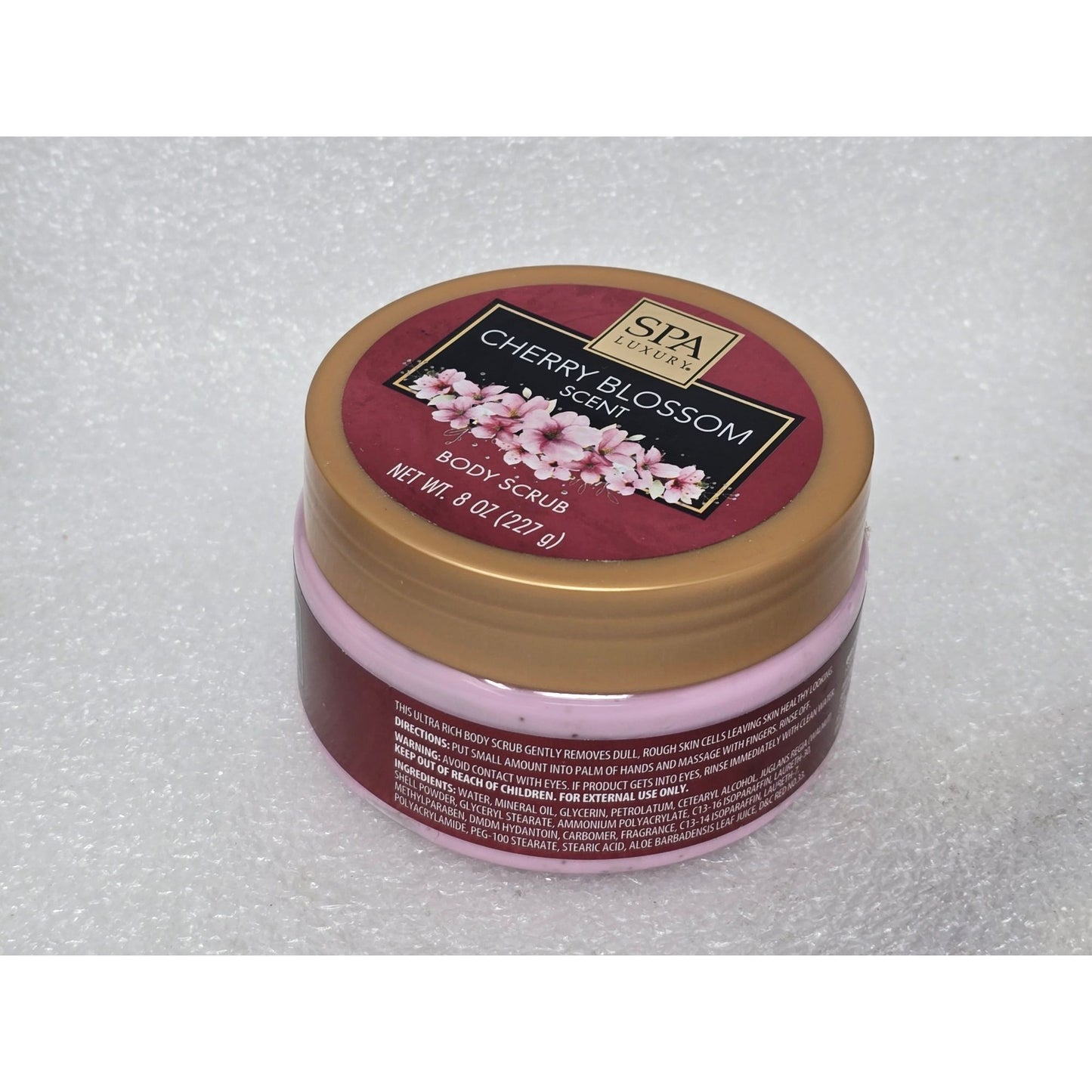 Spa Luxury Cherry Blossom Scent Body Scrub 8 Oz Exfoliating Skin Care