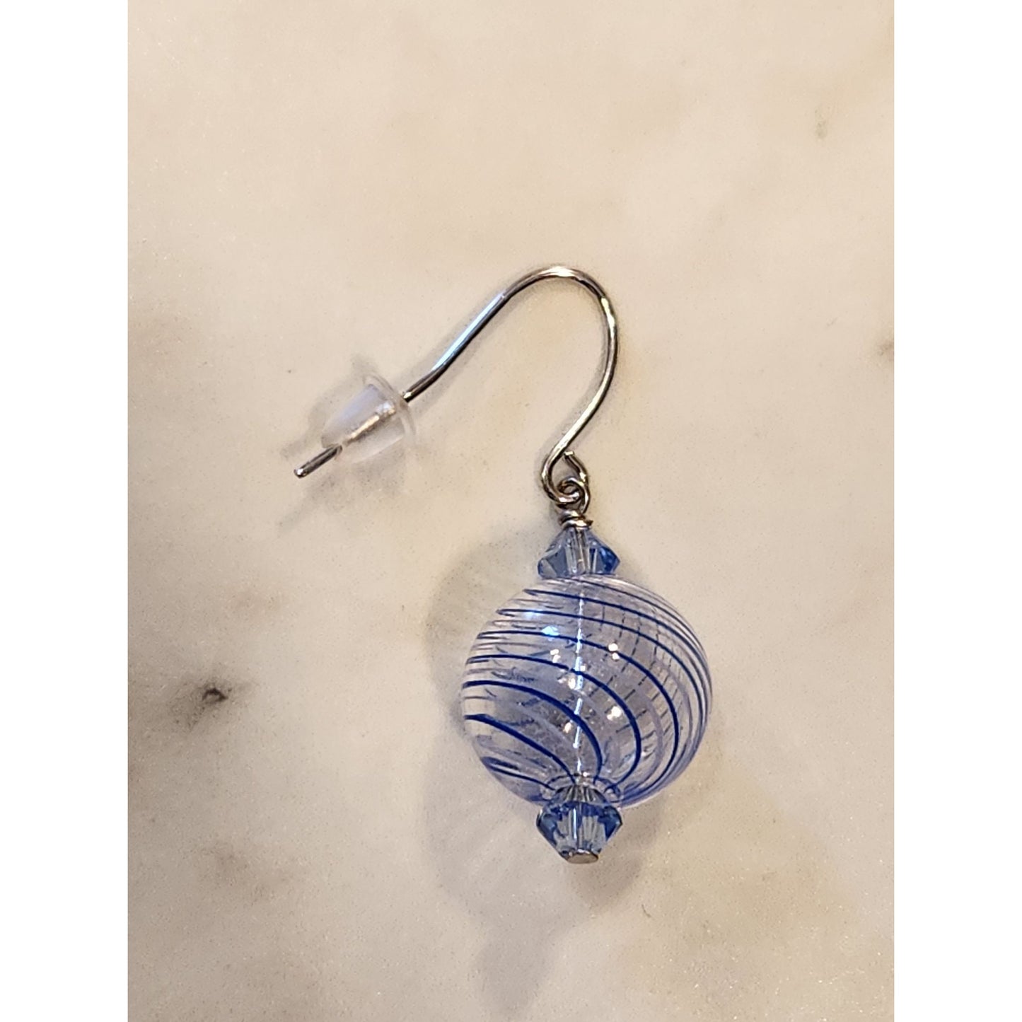 Sterling Silver Earrings With Crystalized Swarovski Elements Blue