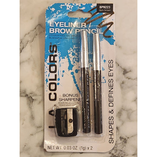 L.A. Colors Eyeliner & Brow Pencil With Sharpener BPN223 Dark Brown 0.03 Oz (1g)