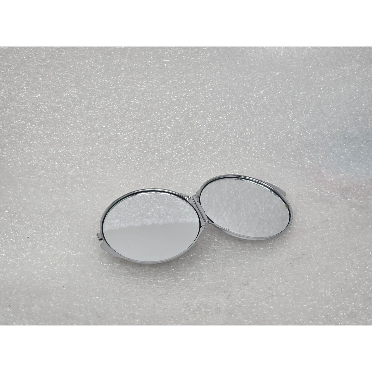 Elegant Faux Pearl & Rhinestone Compact Makeup Mirror Double Sided Vintage Style