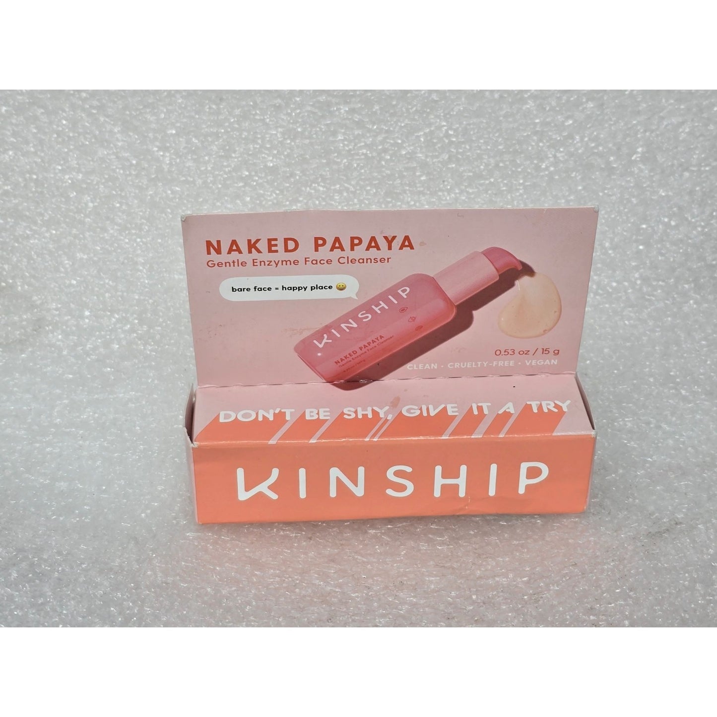 Kinship Naked Papaya Gentle Enzyme Face Cleanser 0.53 Oz Vegan Travel Size