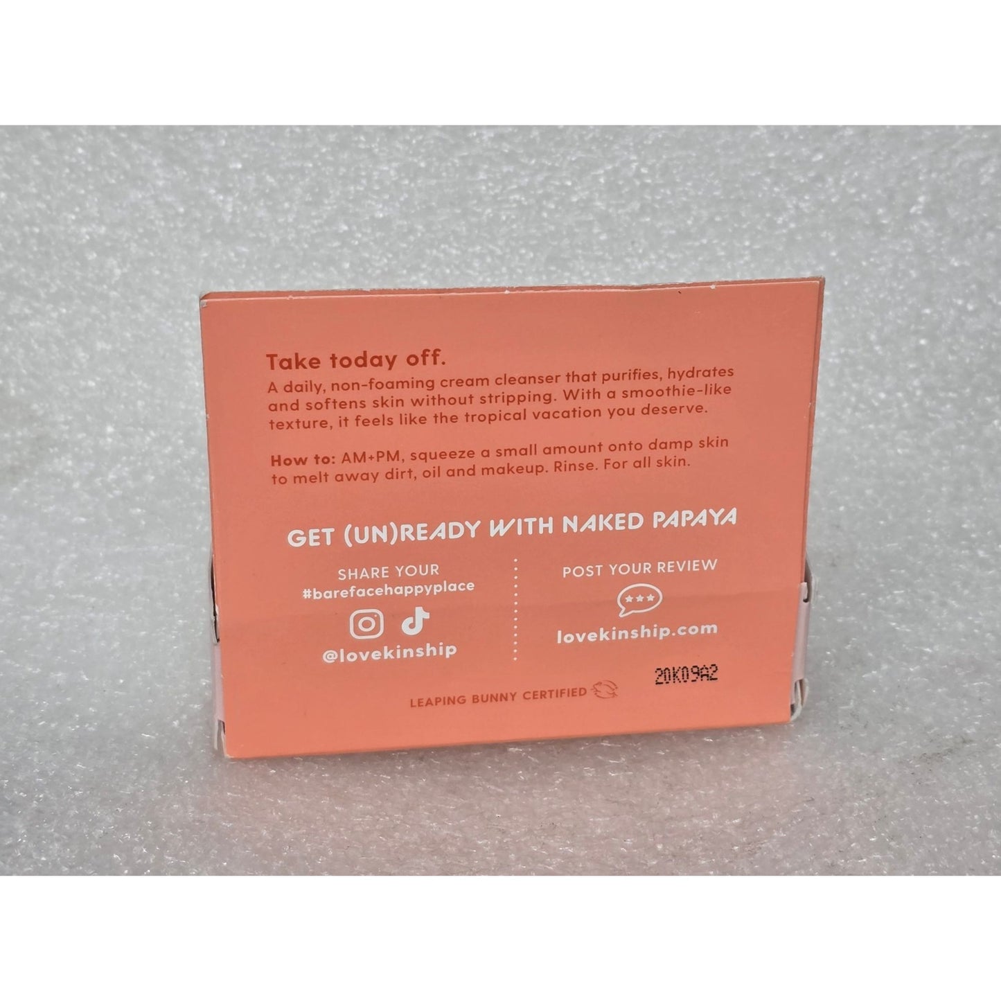 Kinship Naked Papaya Gentle Enzyme Face Cleanser 0.53 Oz Vegan Travel Size