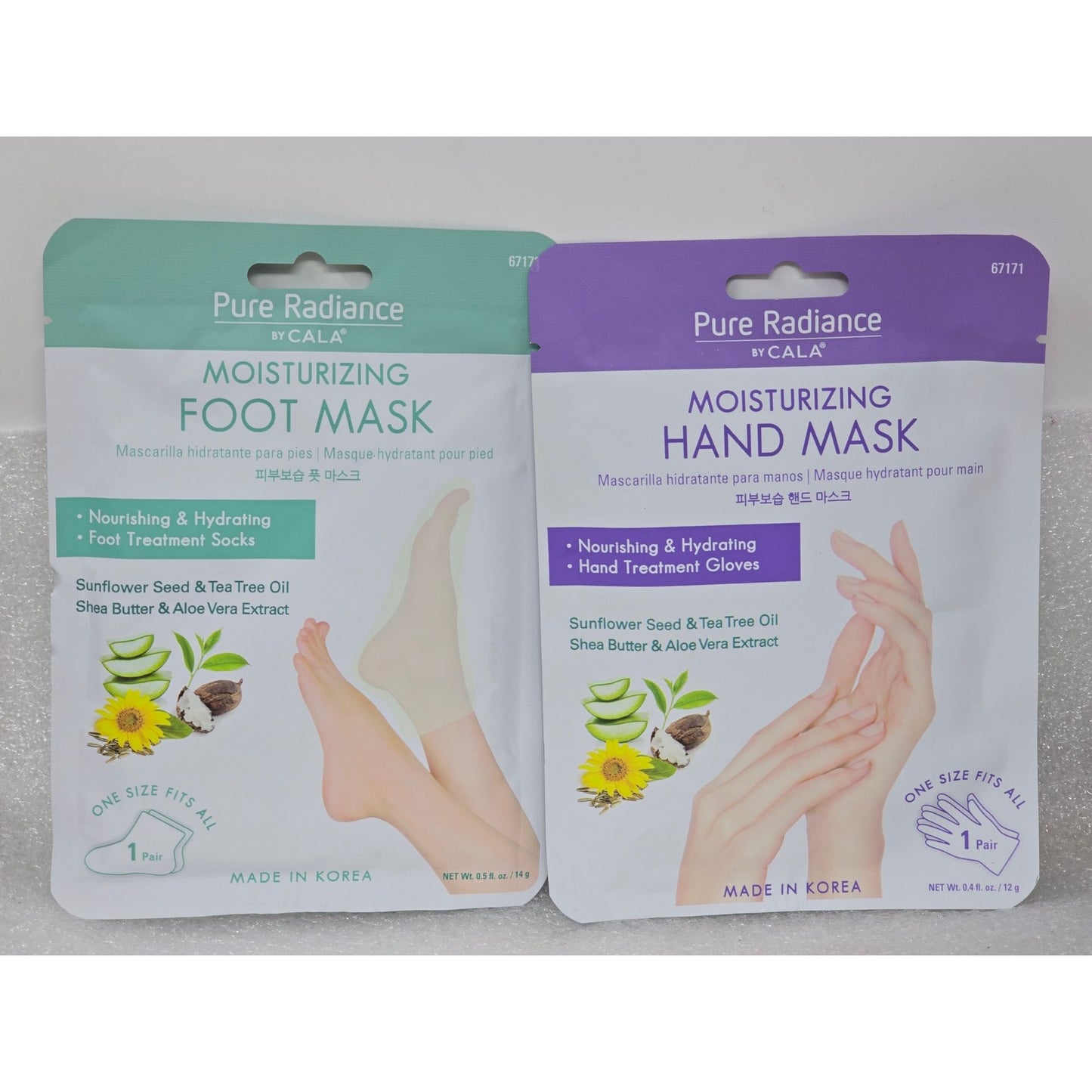 Pure Radiance By Cala Moisturizing Hand Mask & Foot Mask Set