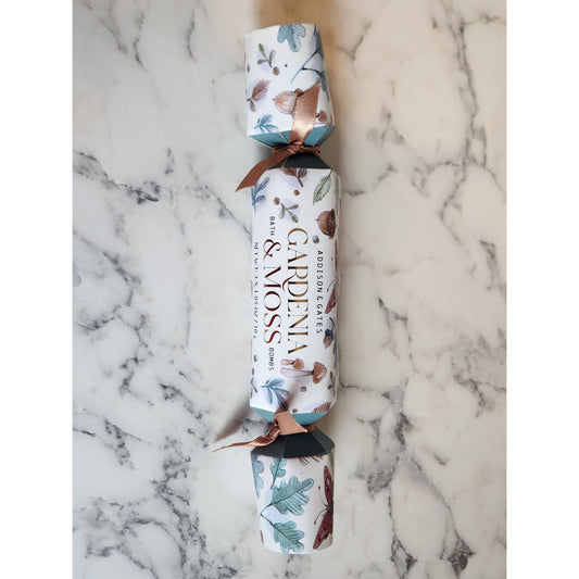Addison & Gates Gardenia & Moss Scented Bath Bombs Set Ribbon-Wrapped Packaging