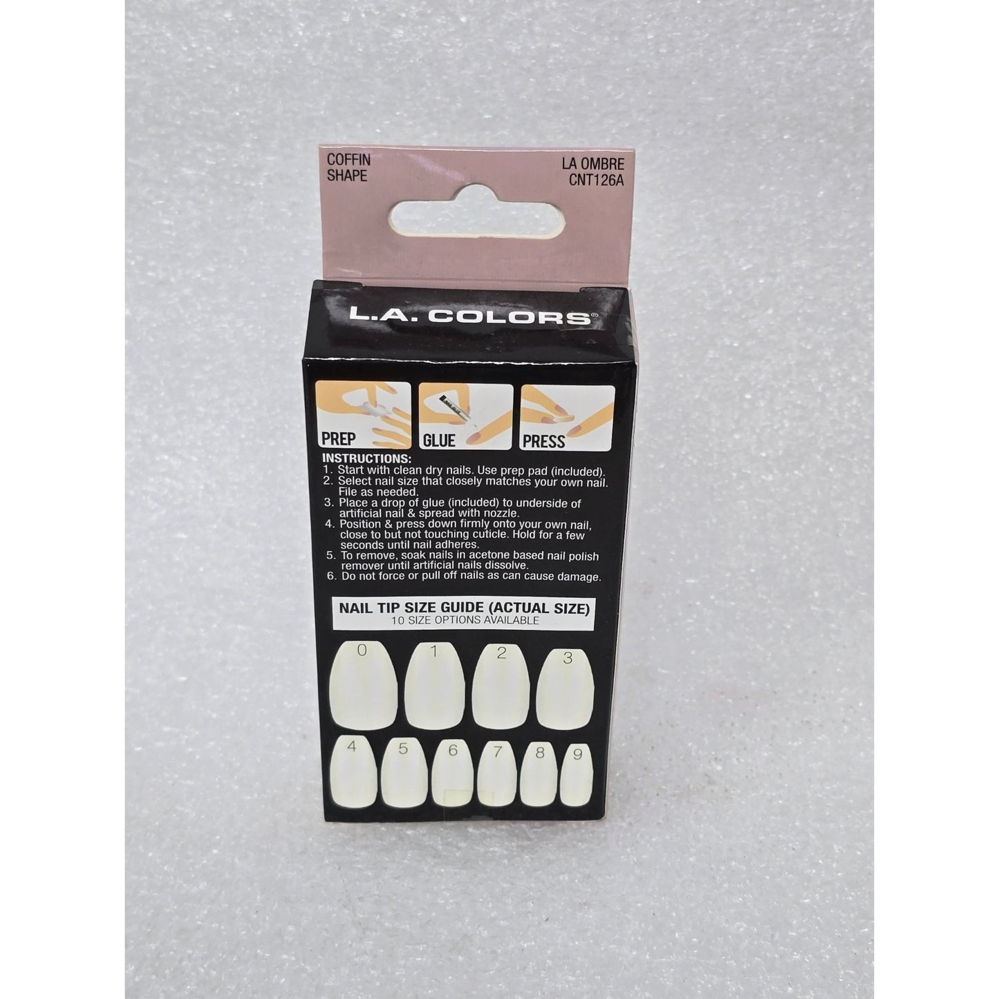 L.A. Colors Nail Frill La Ombre Coffin Shape 33 Pc Artificial High Gloss Tips
