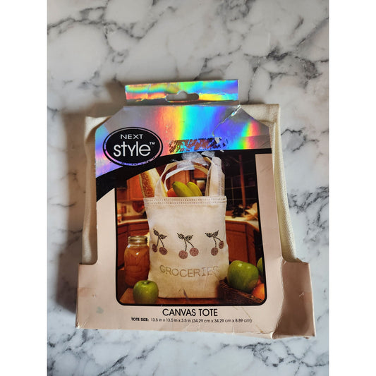 Next Style Canvas Tote Bag DIY Ready To Decorate 13.5 x 13.5 x 3.5 Sturdy Canvas