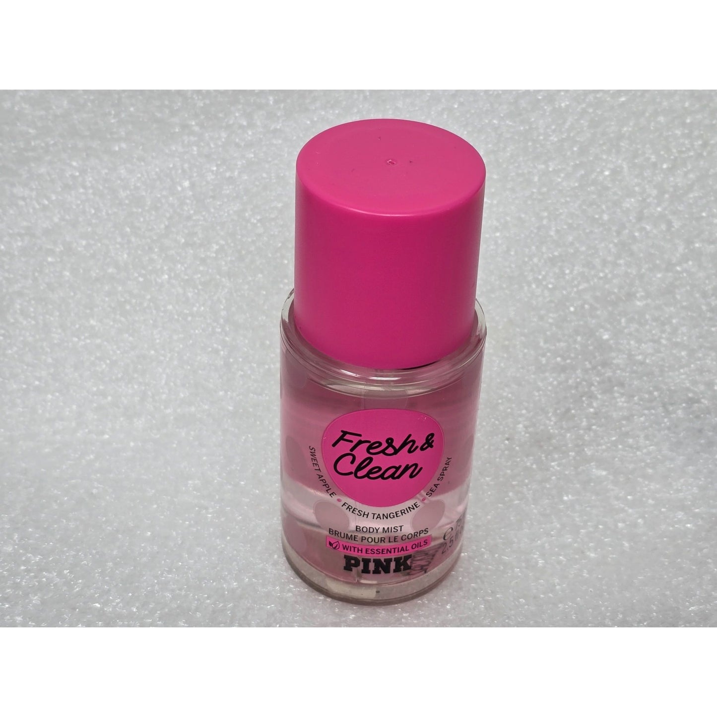 Victoria's Secret Pink Fresh & Clean Body Mist Essential Oils 2.5 Oz Travel Size