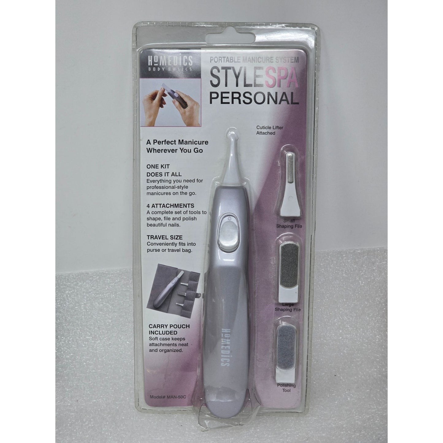 HoMedics Style Spa Personal Portable Manicure System With 4 Attachments MAN-50C