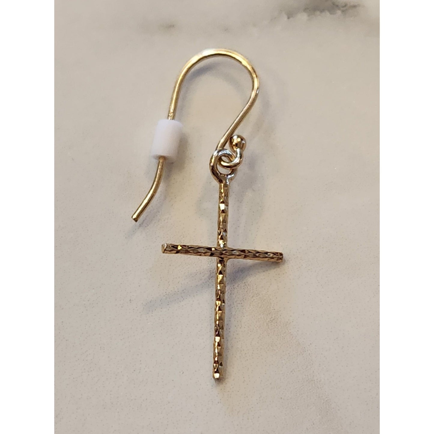 Danecraft 24K Gold Over Sterling Silver Cross Dangle Earrings Primavera Italy