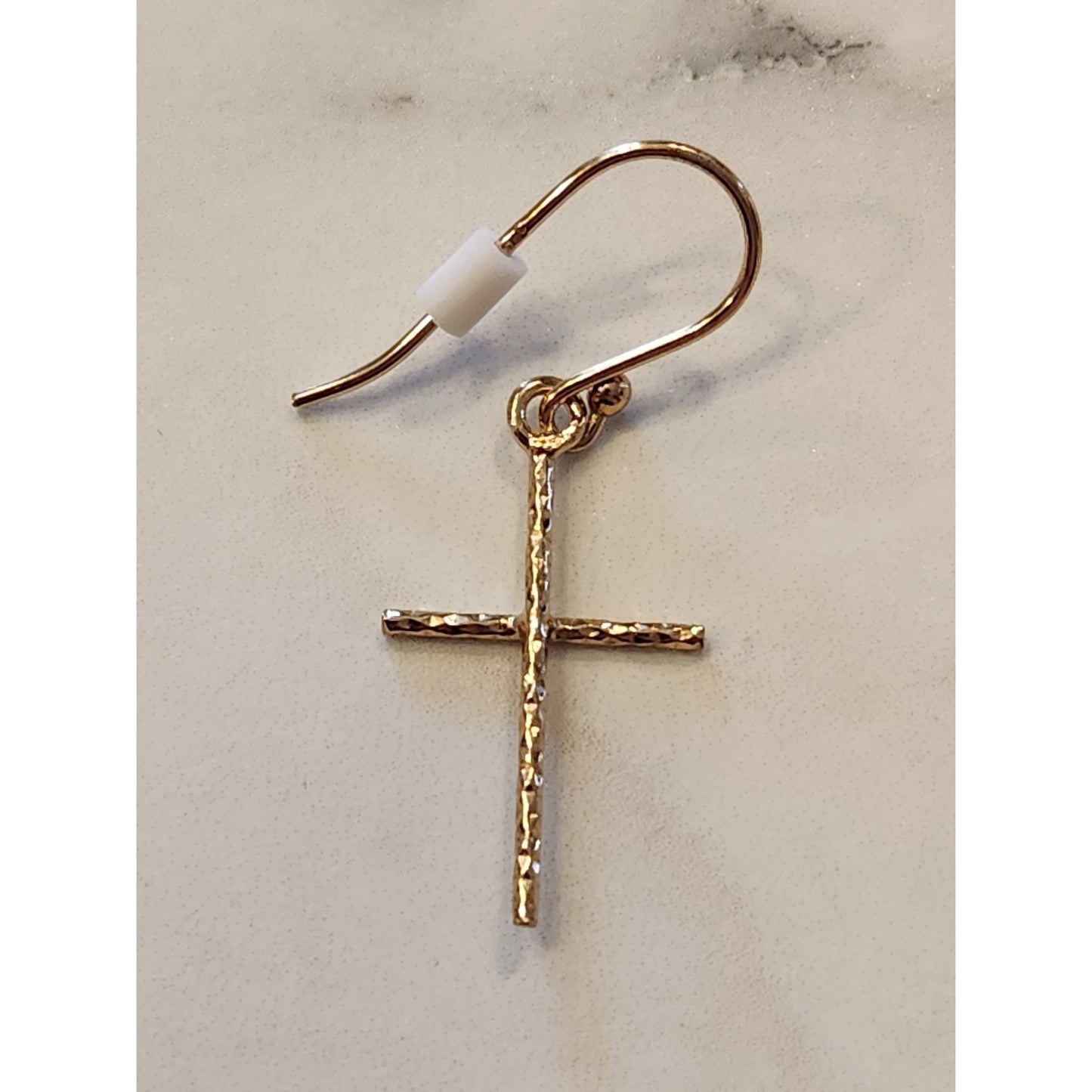 Danecraft 24K Gold Over Sterling Silver Cross Dangle Earrings Primavera Italy