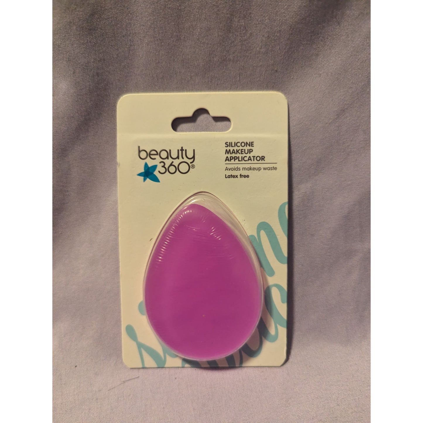 Beauty 360 Silicone Makeup Applicator Latex Free Reusable Purple Teardrop Shape