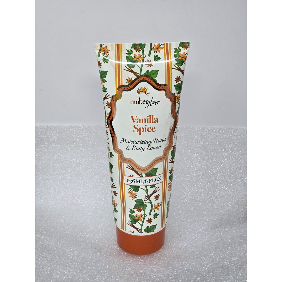 Amber Glow Vanilla Spice Moisturizing Hand & Body Lotion 8 oz Hydrating Skincare
