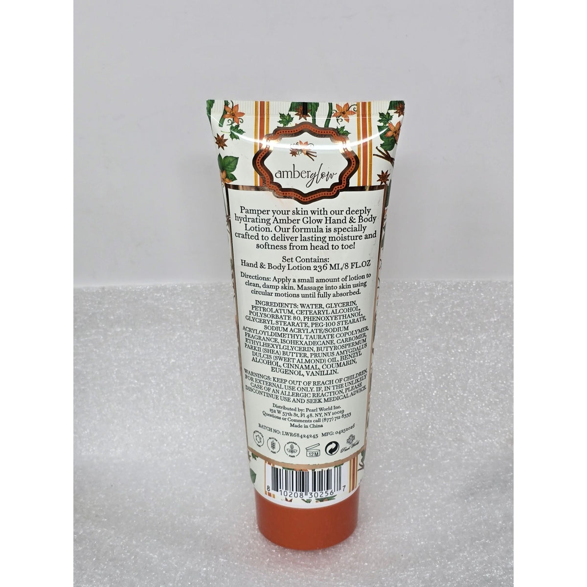 Amber Glow Vanilla Spice Moisturizing Hand & Body Lotion 8 oz Hydrating Skincare