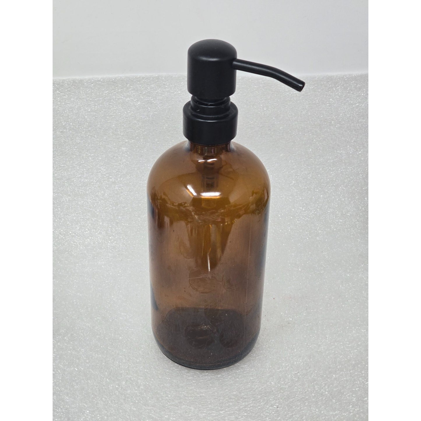 Amber Glass Pump Bottle Soap Dispenser Refillable Apothecary Style Bathroom