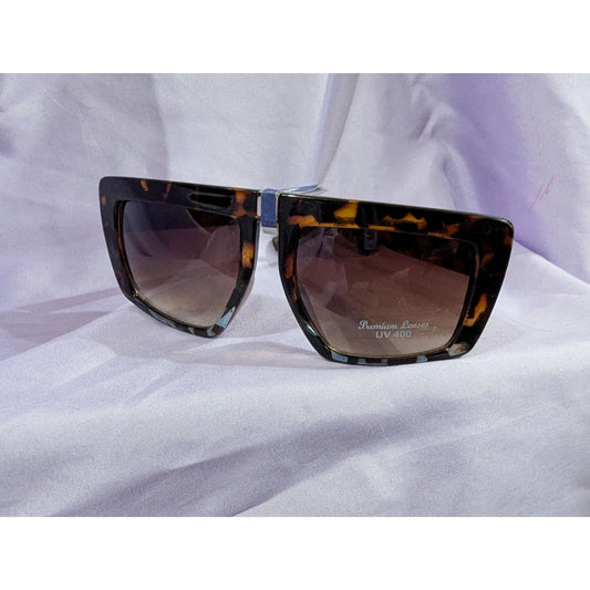 Tortoise Shell Oversized Square Sunglasses With UV400 Premium Lenses By Sam Moon