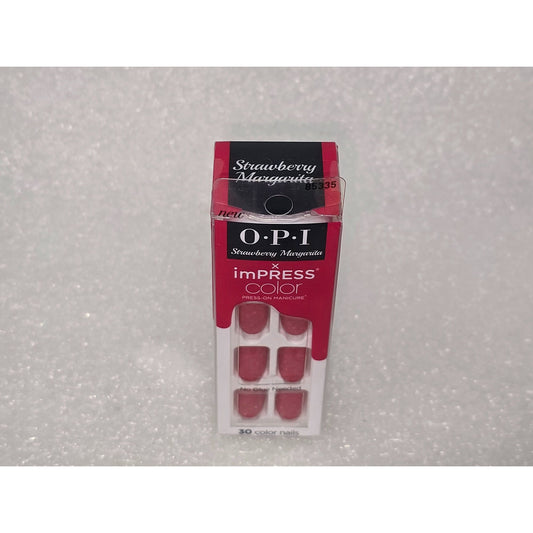 O.P.I. X imPRESS Color Strawberry Margarita Press-On Manicure 30 Color Nails