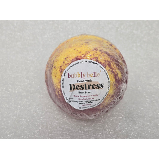 Bubbly Belle Handmade Destress Bath Bomb Black Raspberry Vanilla Relaxation Spa