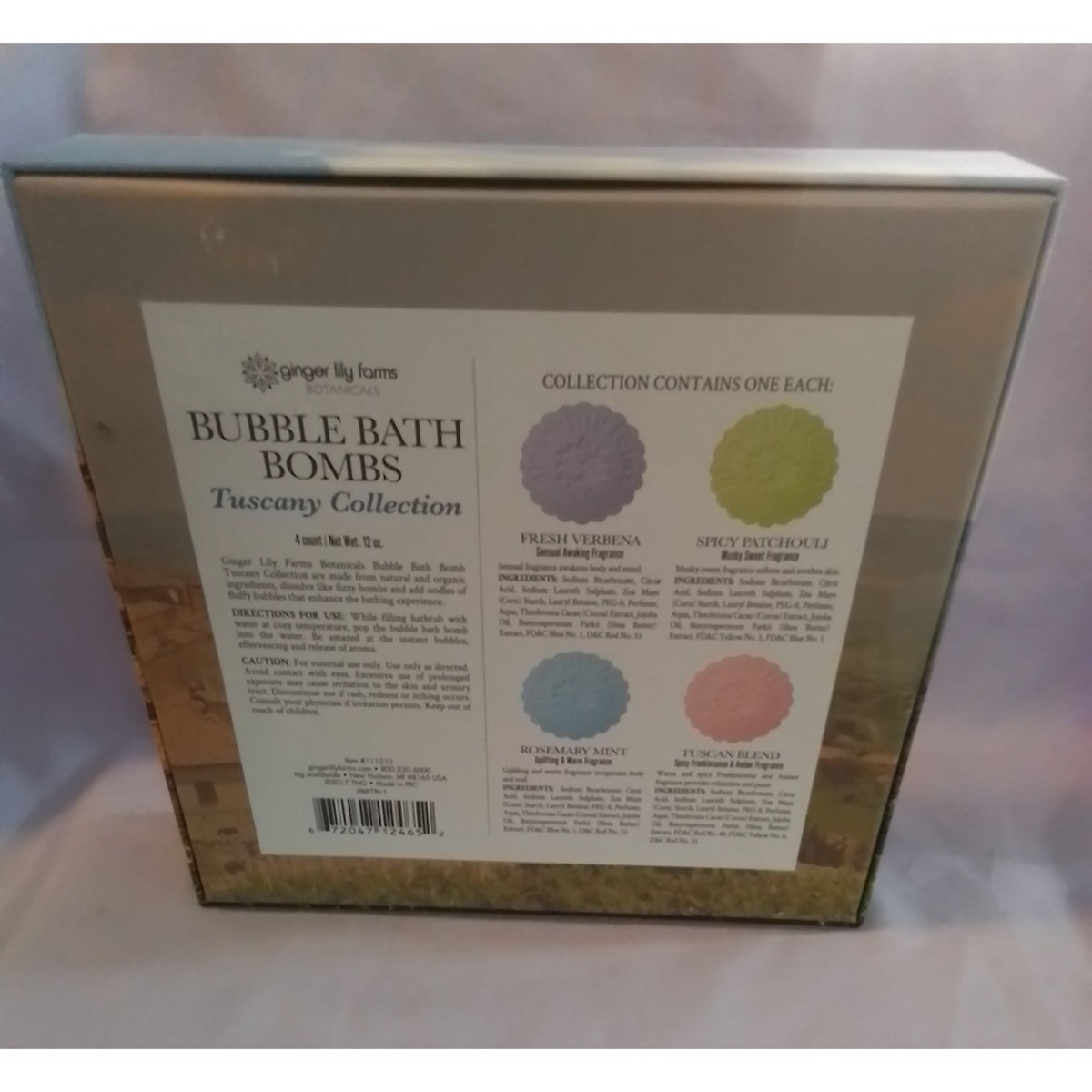 Ginger Lily Farms Botanicals Tuscany Collection Bubble Bath Bombs 4Pack Gift Set