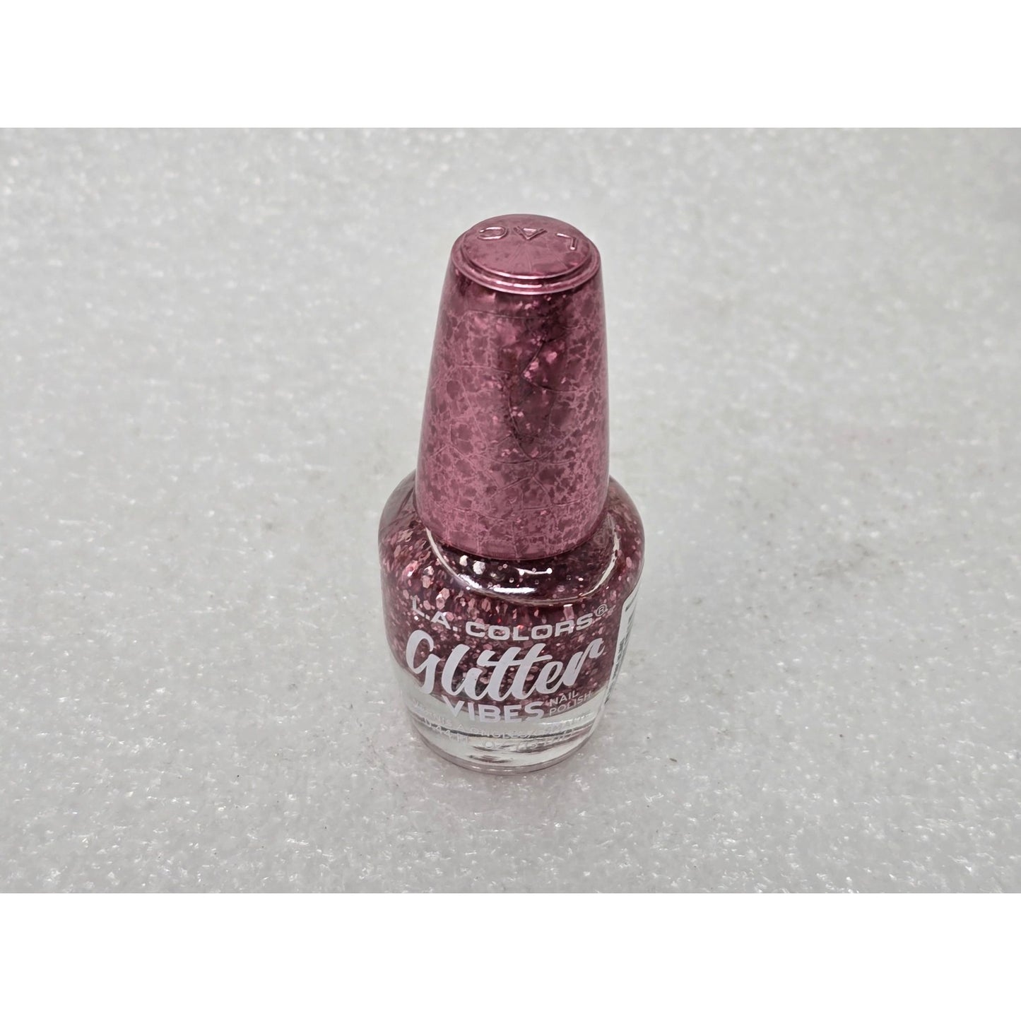 L.A. Colors Glitter Vibes Nail Polish Pink Bling 0.44 Fl Oz Shimmery Finish