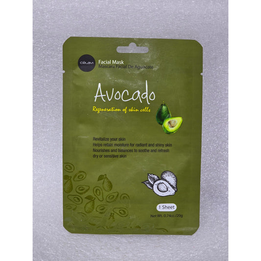 Celavi Avocado Facial Mask 1 Sheet 0.74 Oz Nourishes & Balances Skin