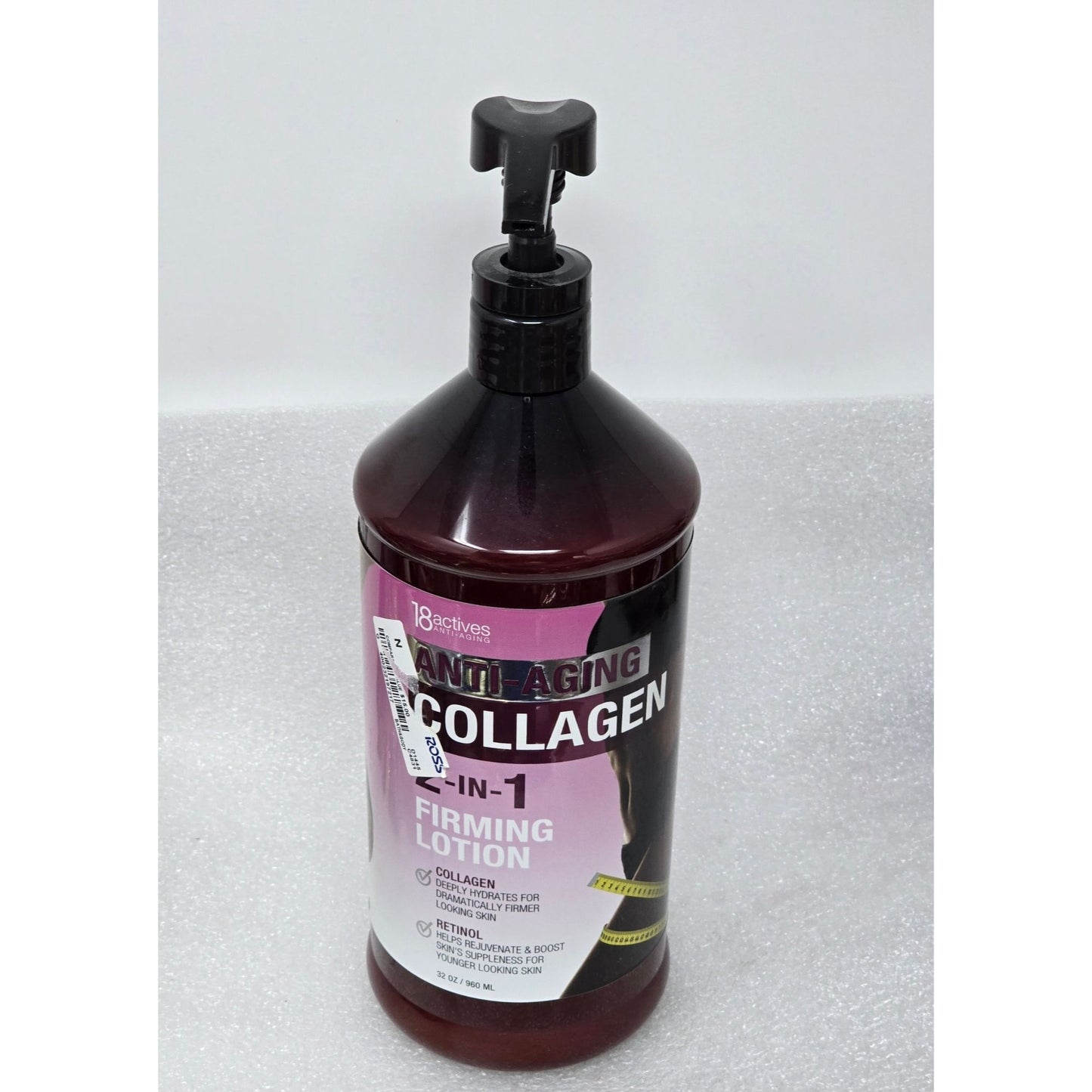 18 Actives Anti-Aging Collagen 2-In-1 Firming Lotion Retinol 32 Oz Pump Bottle