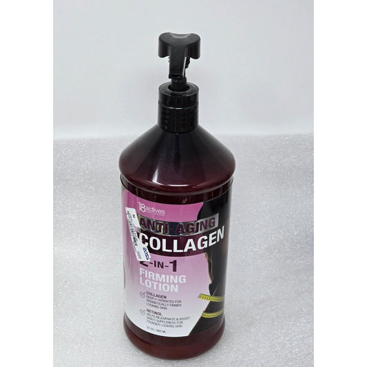 18 Actives Anti-Aging Collagen 2-In-1 Firming Lotion Retinol 32 Oz Pump Bottle