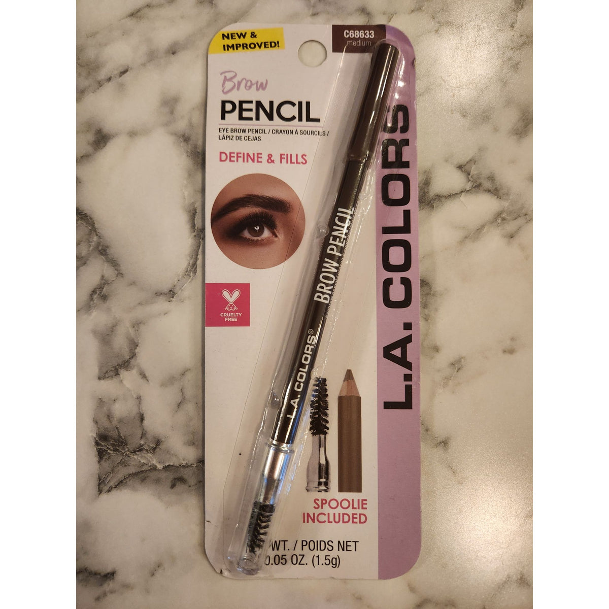L.A. Colors Brow Pencil with Spoolie Brush - Medium Shade - 1.5g