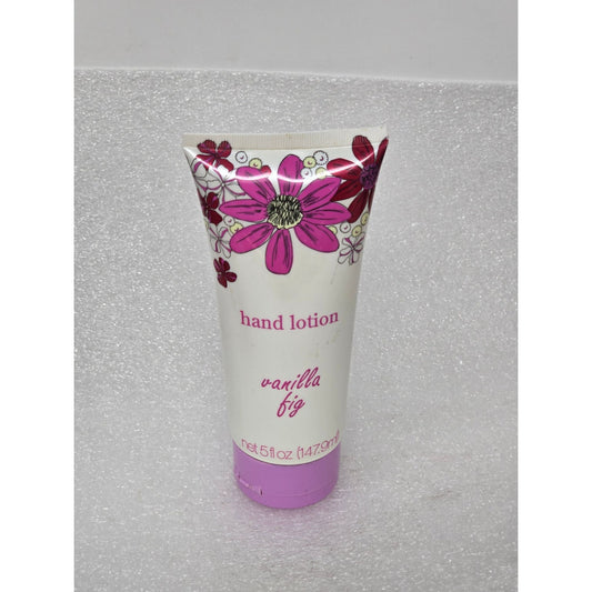 Vanilla Fig Hand Lotion 5 Oz With Floral Design Tube For Soft & Moisturized Skin