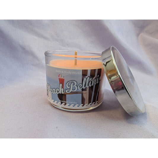 Bath & Body Works Peach Bellini 1.3 Oz Scented Candle With Lid