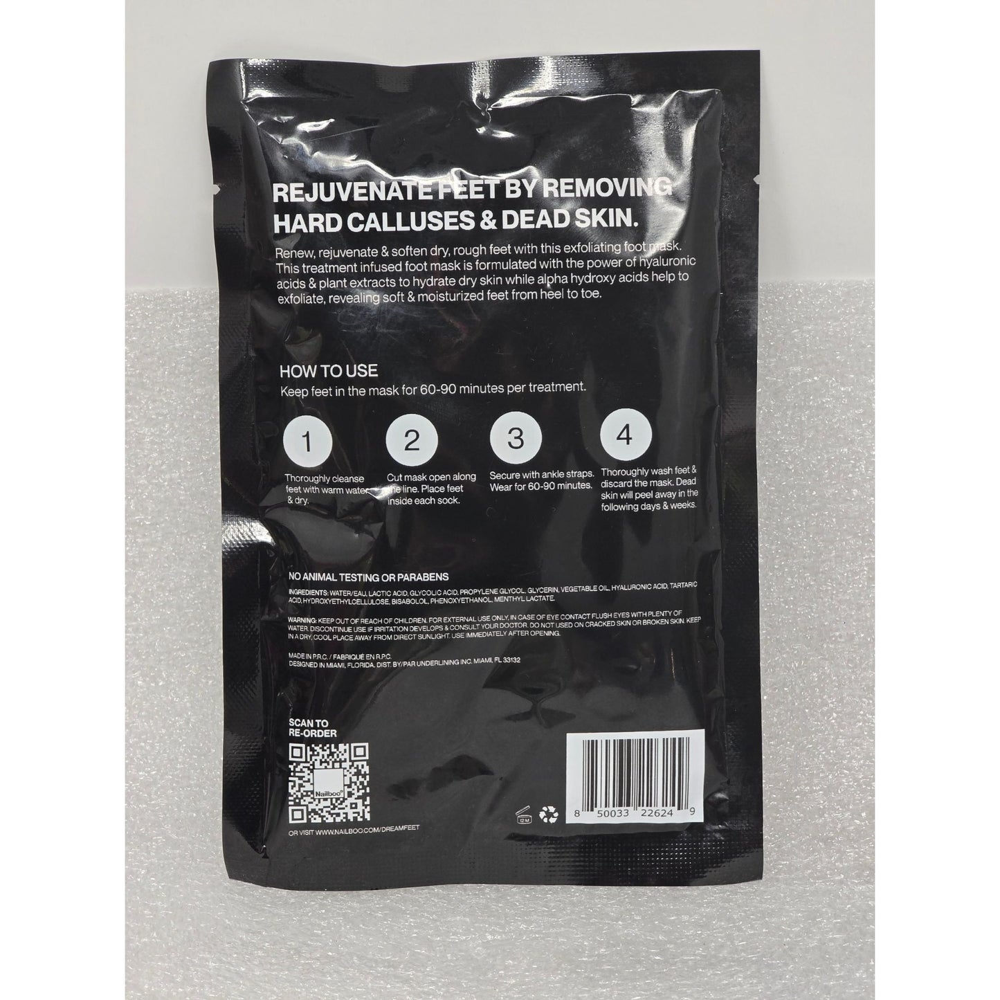 Nailboo Dream Feet Intensive Exfoliating Foot Mask With AHAs & Hyaluronic Acid