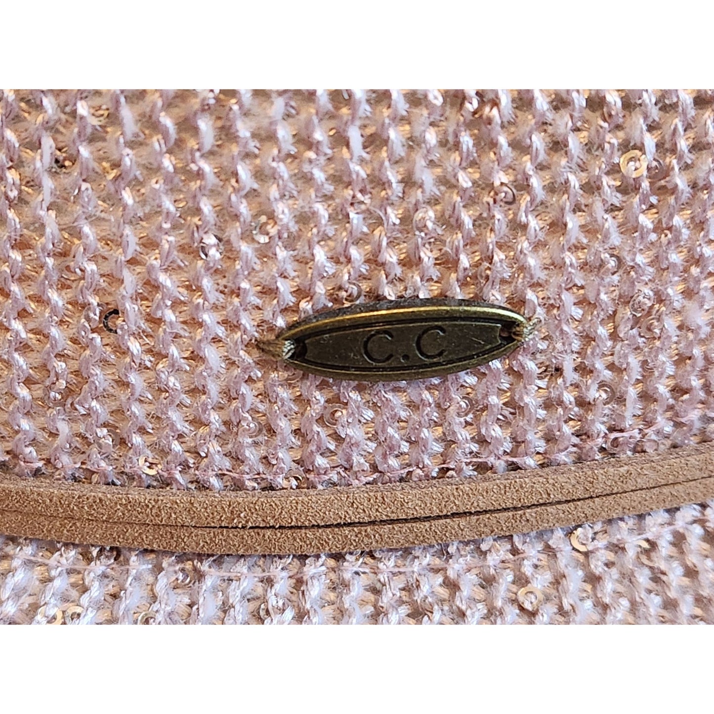 Womens C.C. Pink Straw Cowboy Hat With Adjustable Inner Band
