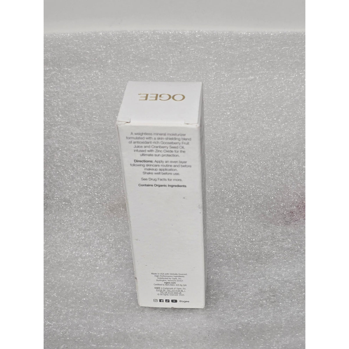 Ogee Protect Skin Enhancing Primer SPF 40 Broad Spectrum Mineral Sunscreen 1 oz