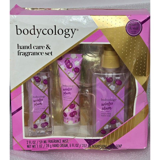Bodycology Winter Plum Hand Care & Fragrance Set Mist Cream & Nourishing Soap
