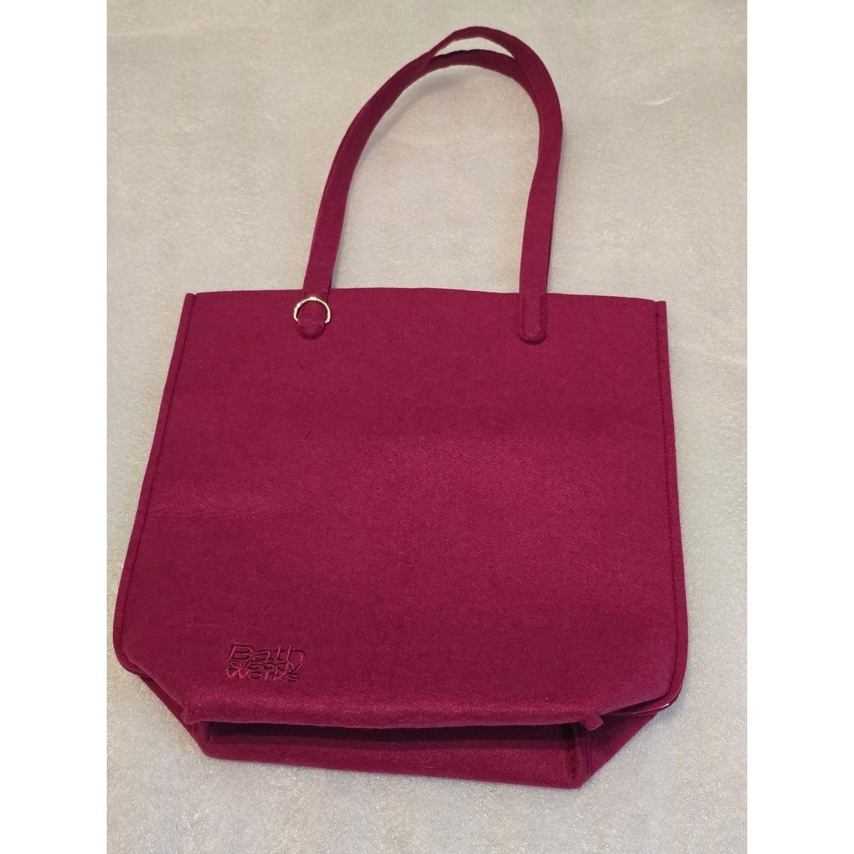 Bath & Body Works Burgundy Fuchsia Felt Tote Bag Shoulder Purse