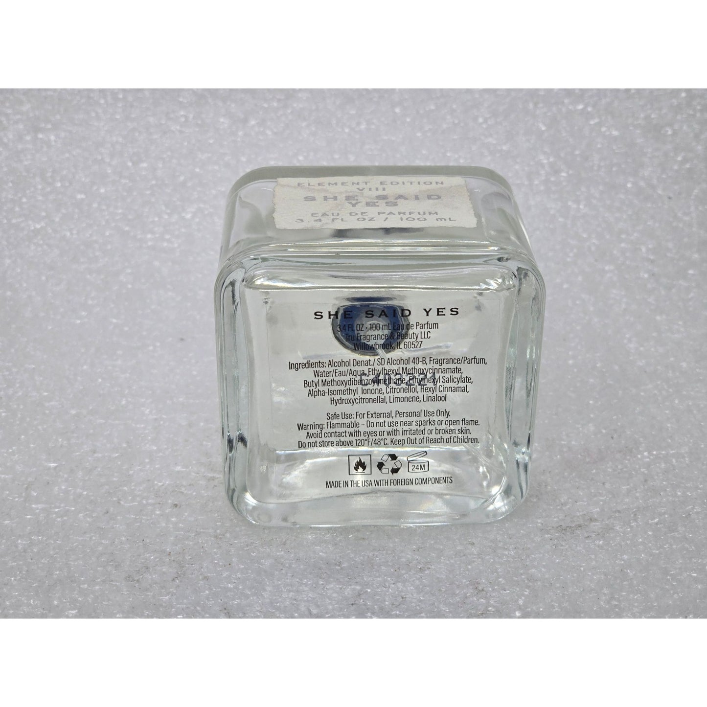 Tru Fragrance She Said Yes Element Edition VIII Eau De Parfum Perfume 3.4 Fl Oz