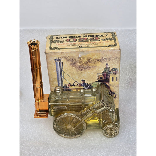 Avon Golden Rocket 0-2-2 Locomotive Avon Wild Country After Shave Collectible