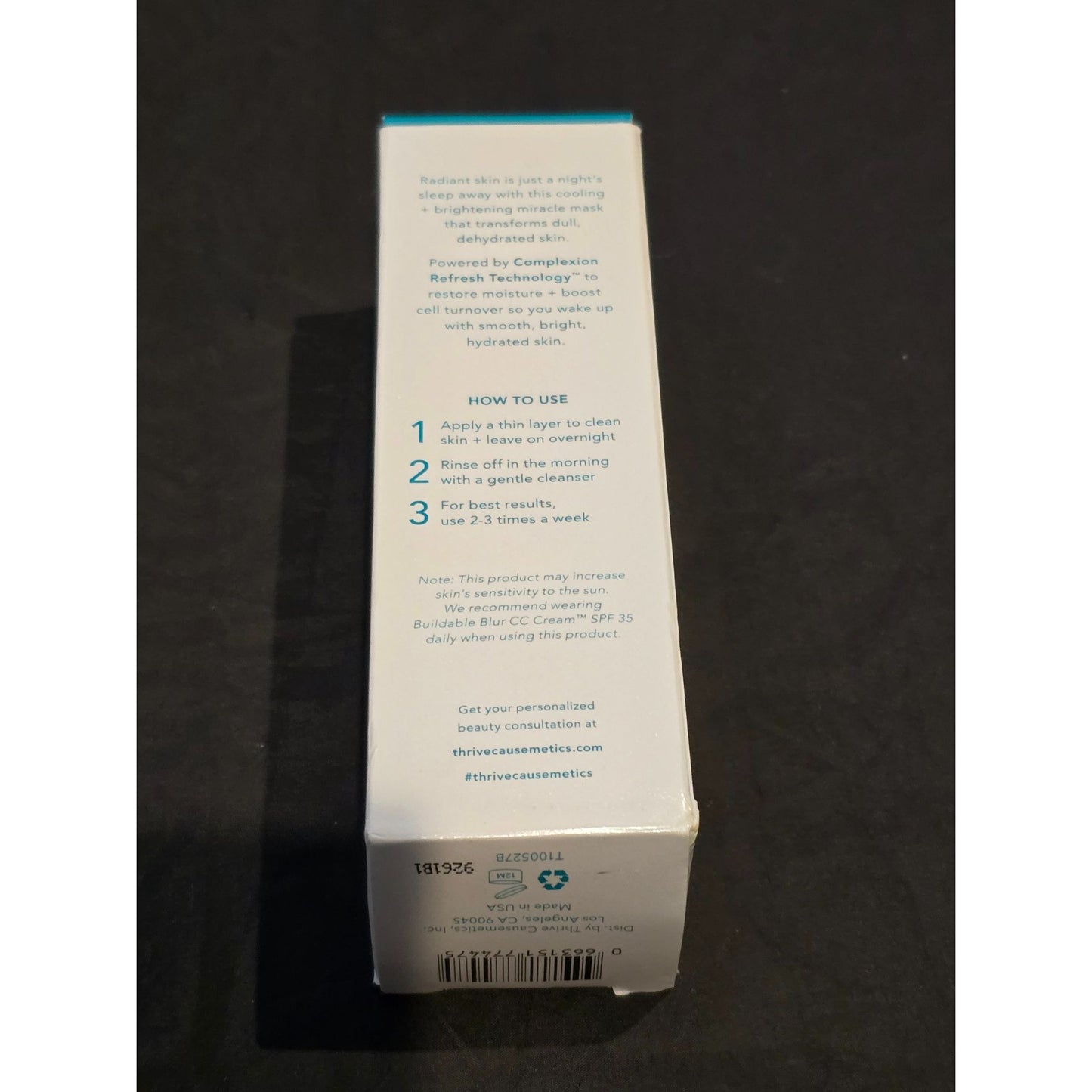 Thrive Causemetics Overnight Sensation Brightening Sleep Mask 3.4 Oz Rare