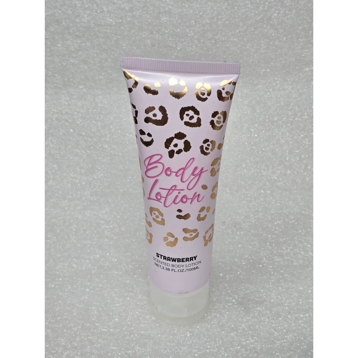 Strawberry Scented Body Lotion 3.38 Oz Leopard Print Design Hydrating Formula